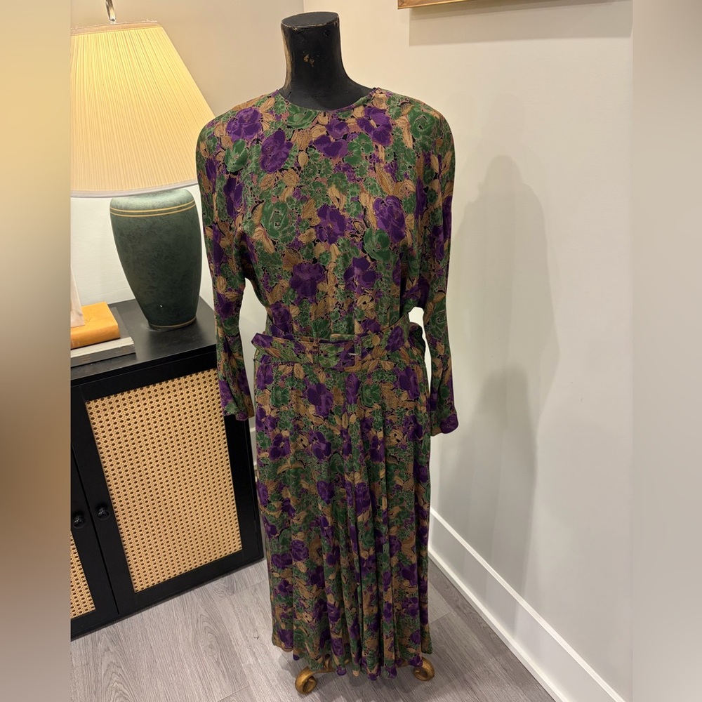 VTG Jackie Bernard 90’s Floral Fairy Grunge Midi Dress (8) Goblin Artsy Educator